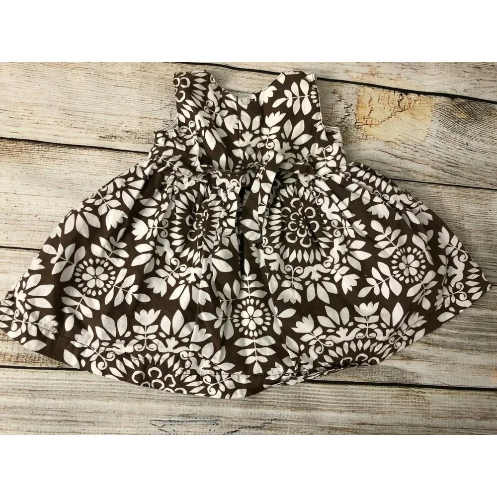 Carters Dress Infant Baby size 6 Months  Sleeveless Brown Floral Pageant‎